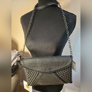 Black Studded Chain Shoulder Bag